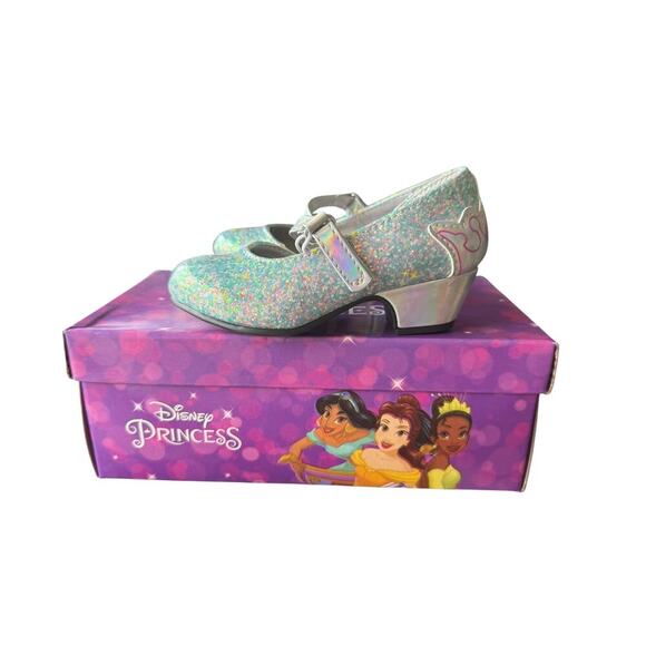 Disney Toddler Girls' Silver Glittery Disney Princess Ballet Flats Size 6 - Picture 5 of 9